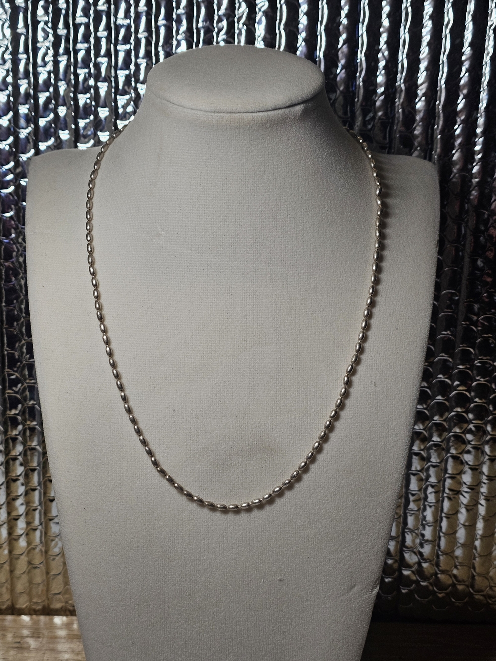 Sterling Silver Bead Necklace - Milor 18in Length